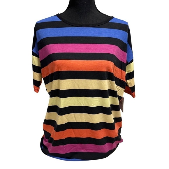 LulaRoe Irma Mid-Sleeve Stretchy High-Low Tunic Top Loose Fit Modest XXS -00-0 - Picture 5 of 13